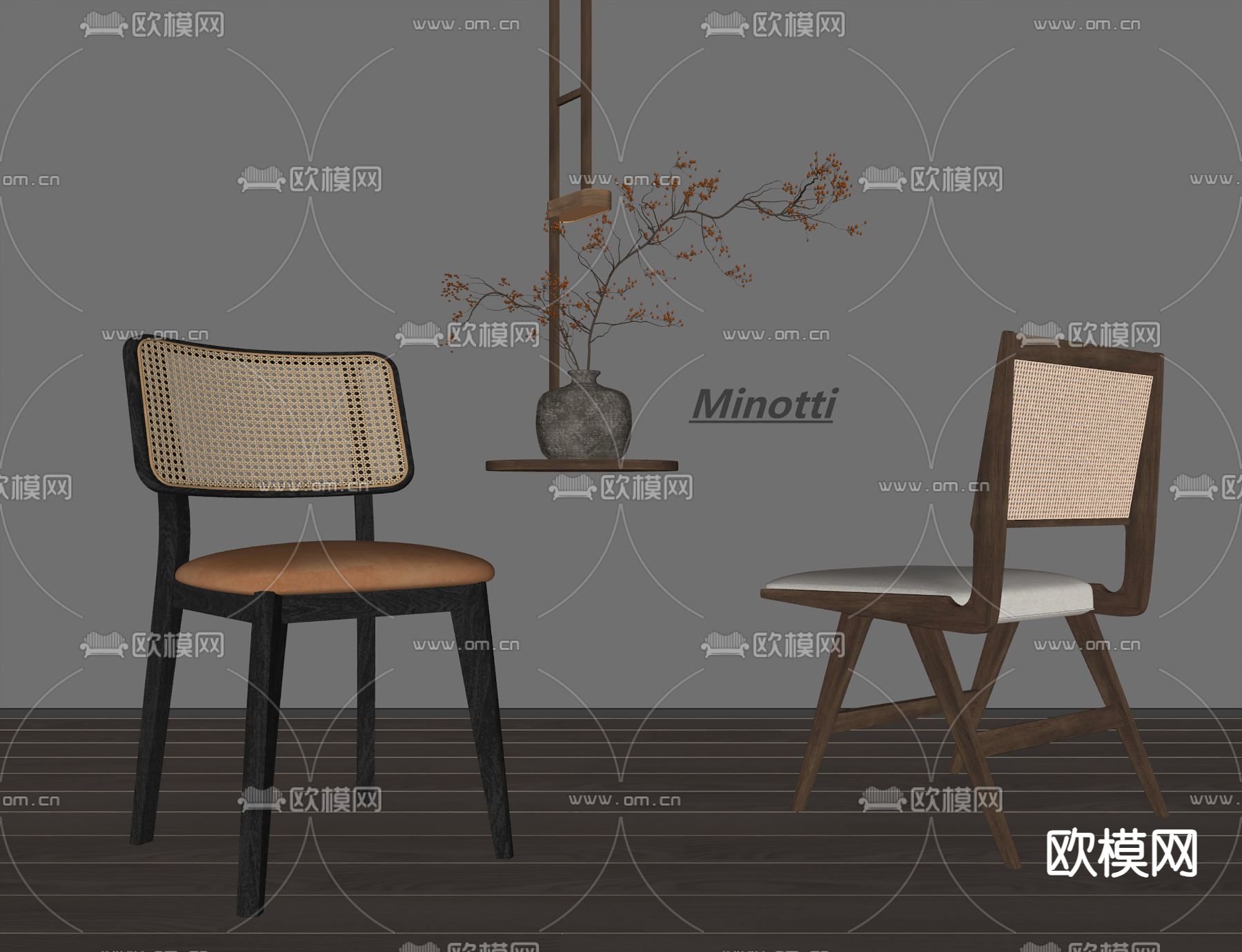 现代椅子 餐椅su模型下载（渲染图2）