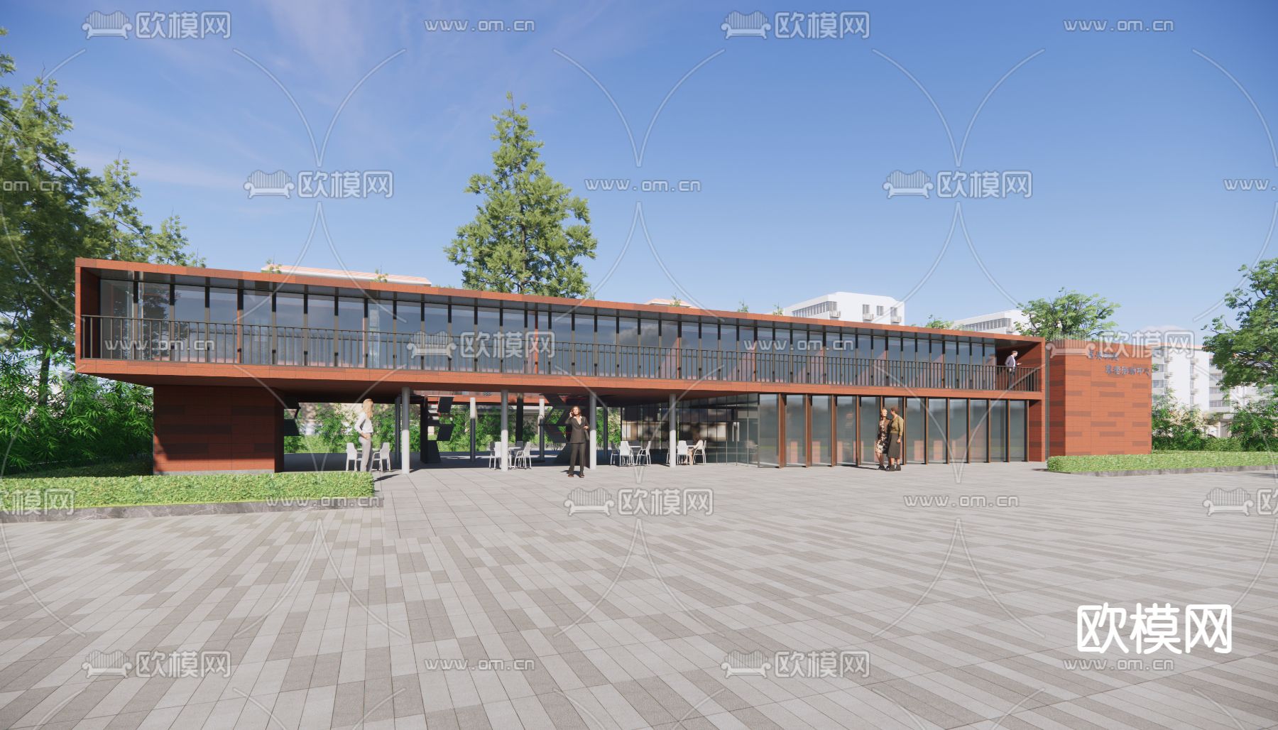 养老院 养老活动中心 社区服务中心su模型下载（渲染图2）