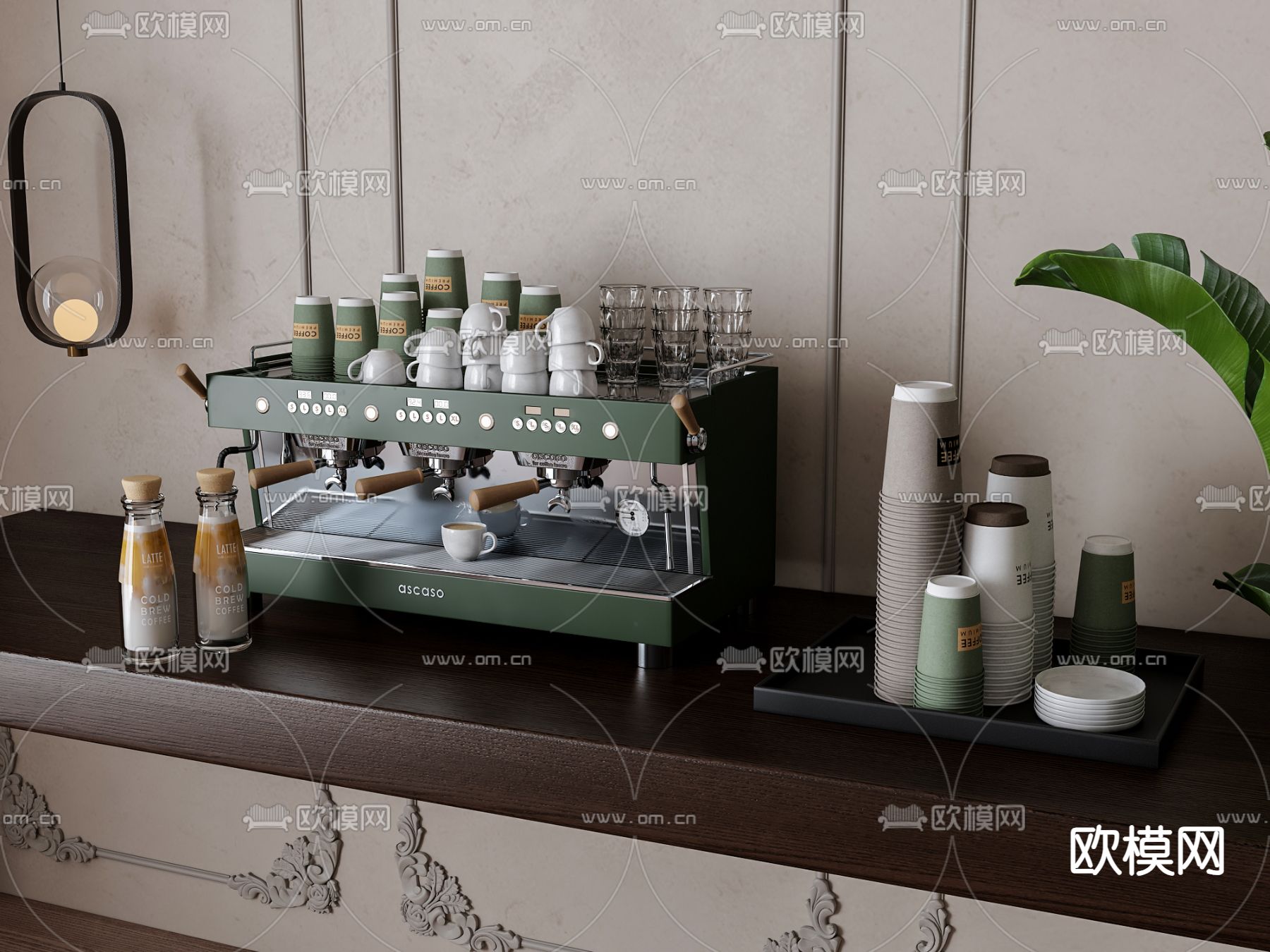 厨房电器 咖啡机 玻璃杯 咖啡3d模型下载