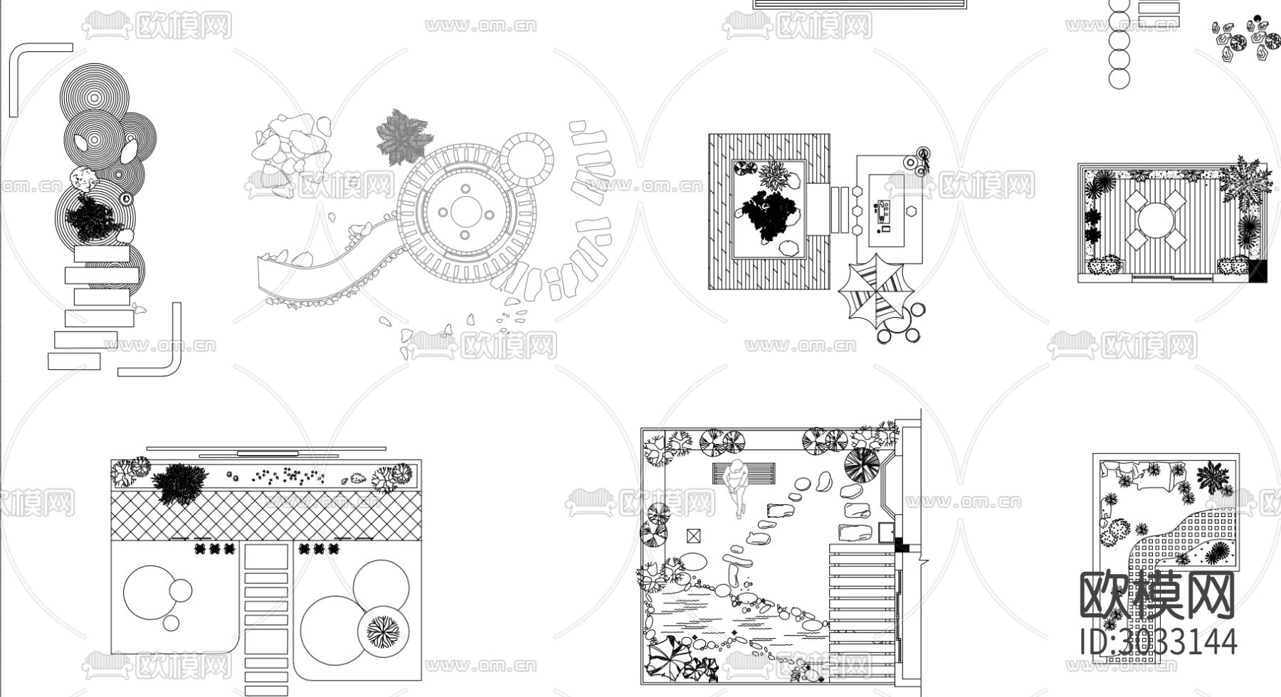 露天阳台造景 室内小景cad图库下载（渲染图3）
