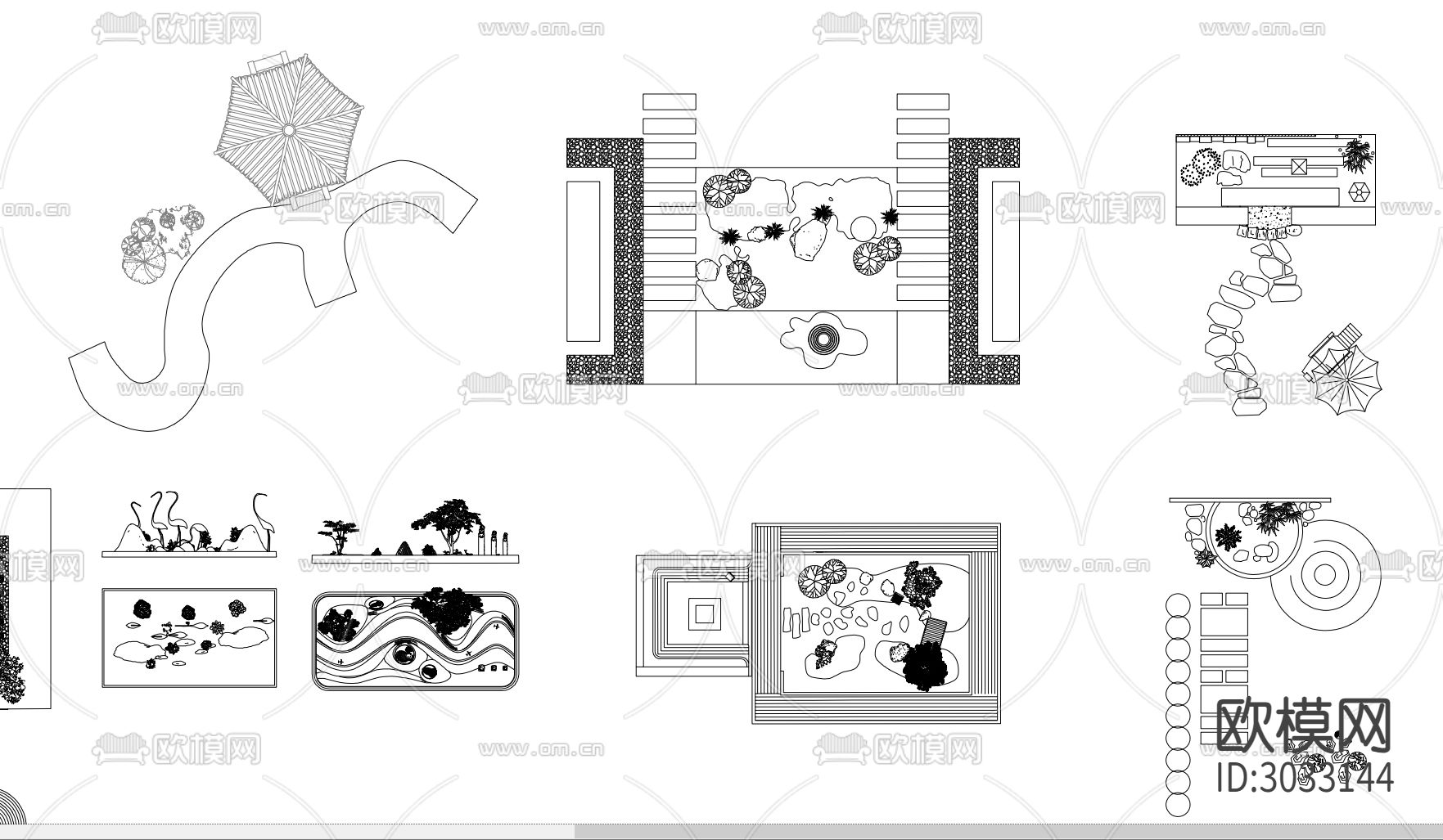 露天阳台造景 室内小景cad图库下载（渲染图4）