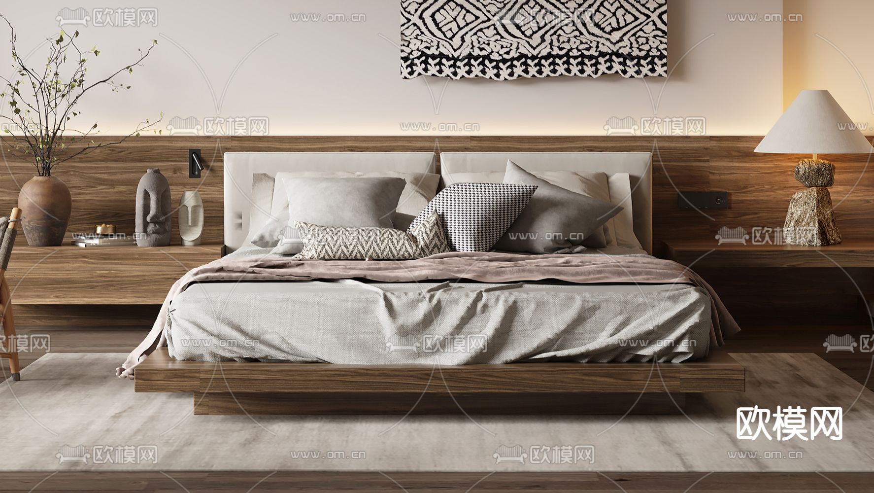 酒店民宿 客房3d模型下载（渲染图2）