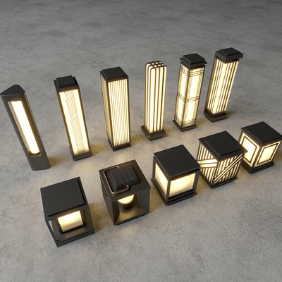  景观灯 户外灯 草坪灯 地灯 花园灯 庭院灯su模型 