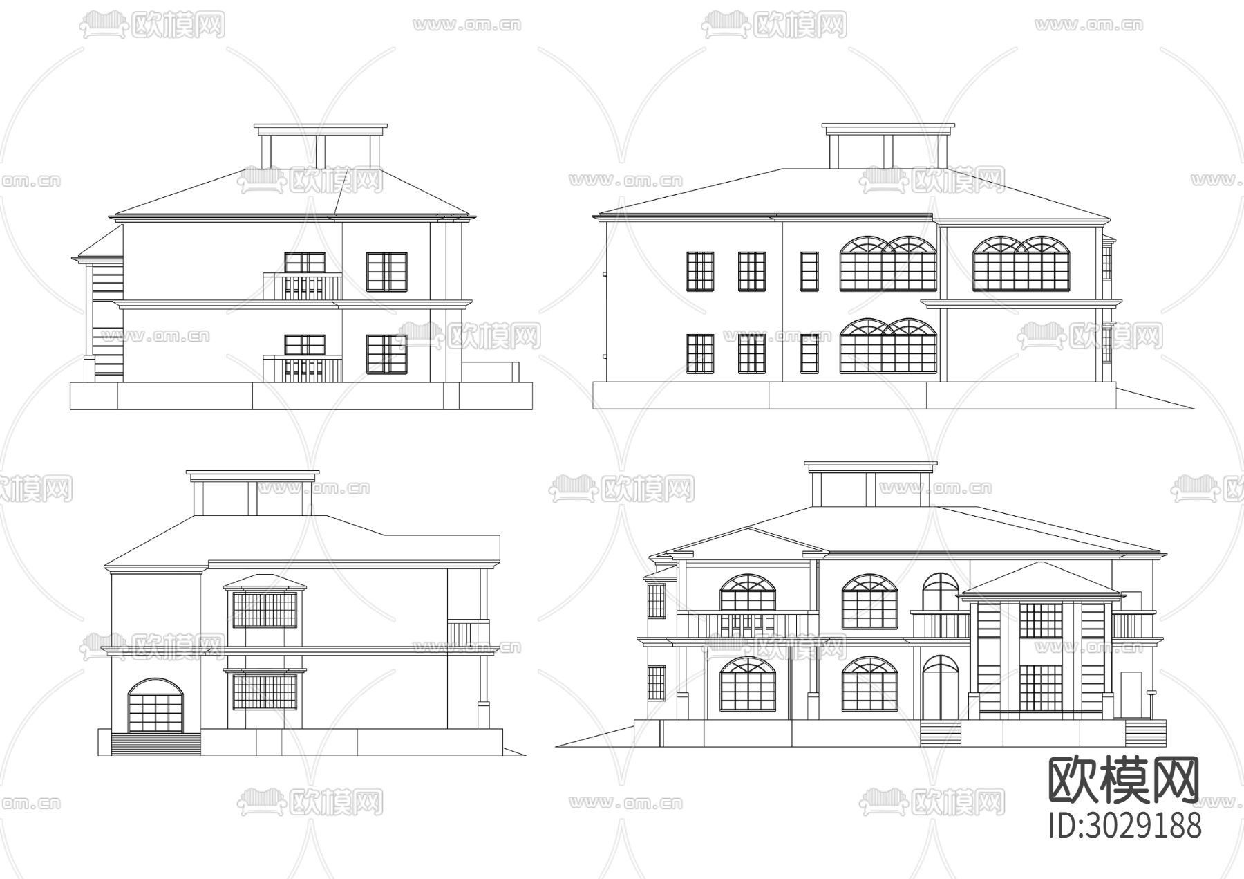 别墅cad施工图下载（渲染图2）