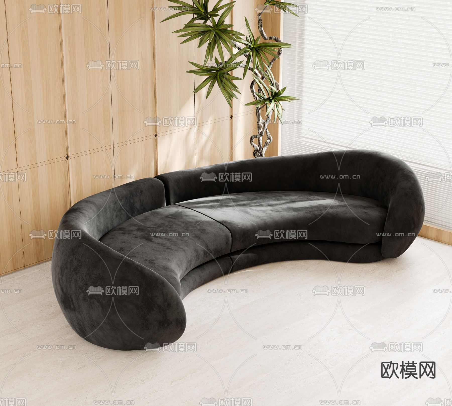 Vitra 弧形沙发 异形沙发3d模型下载