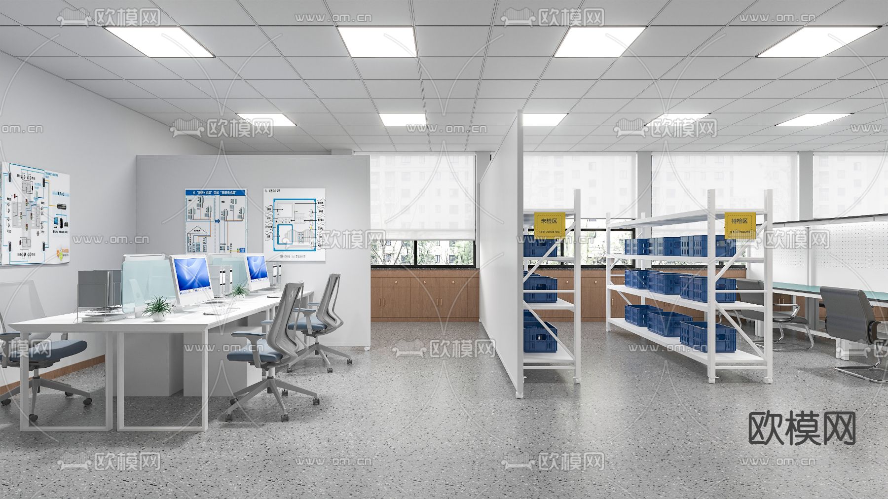 厂房车间3d模型下载（渲染图2）