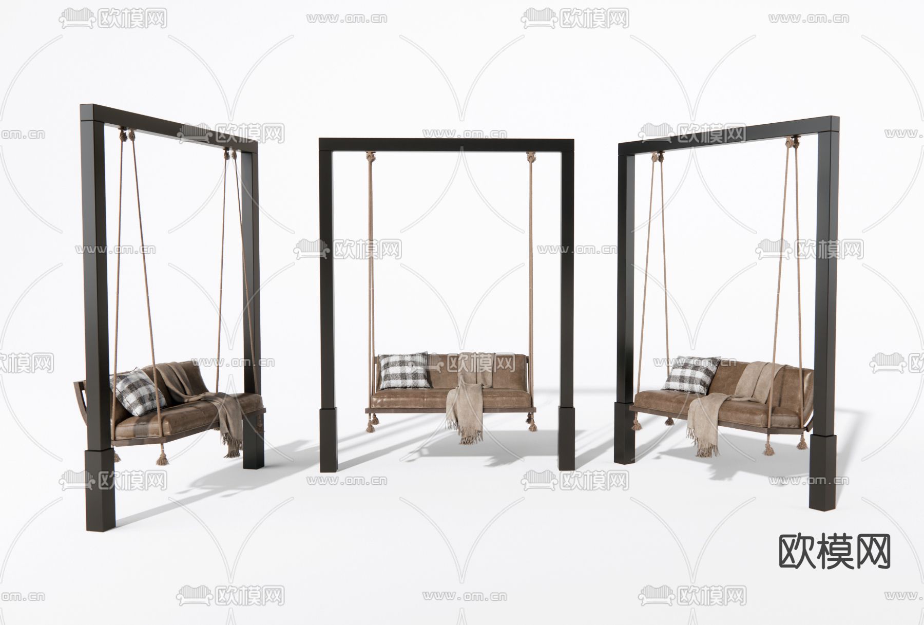 现代秋千椅 吊椅su模型下载（渲染图1）