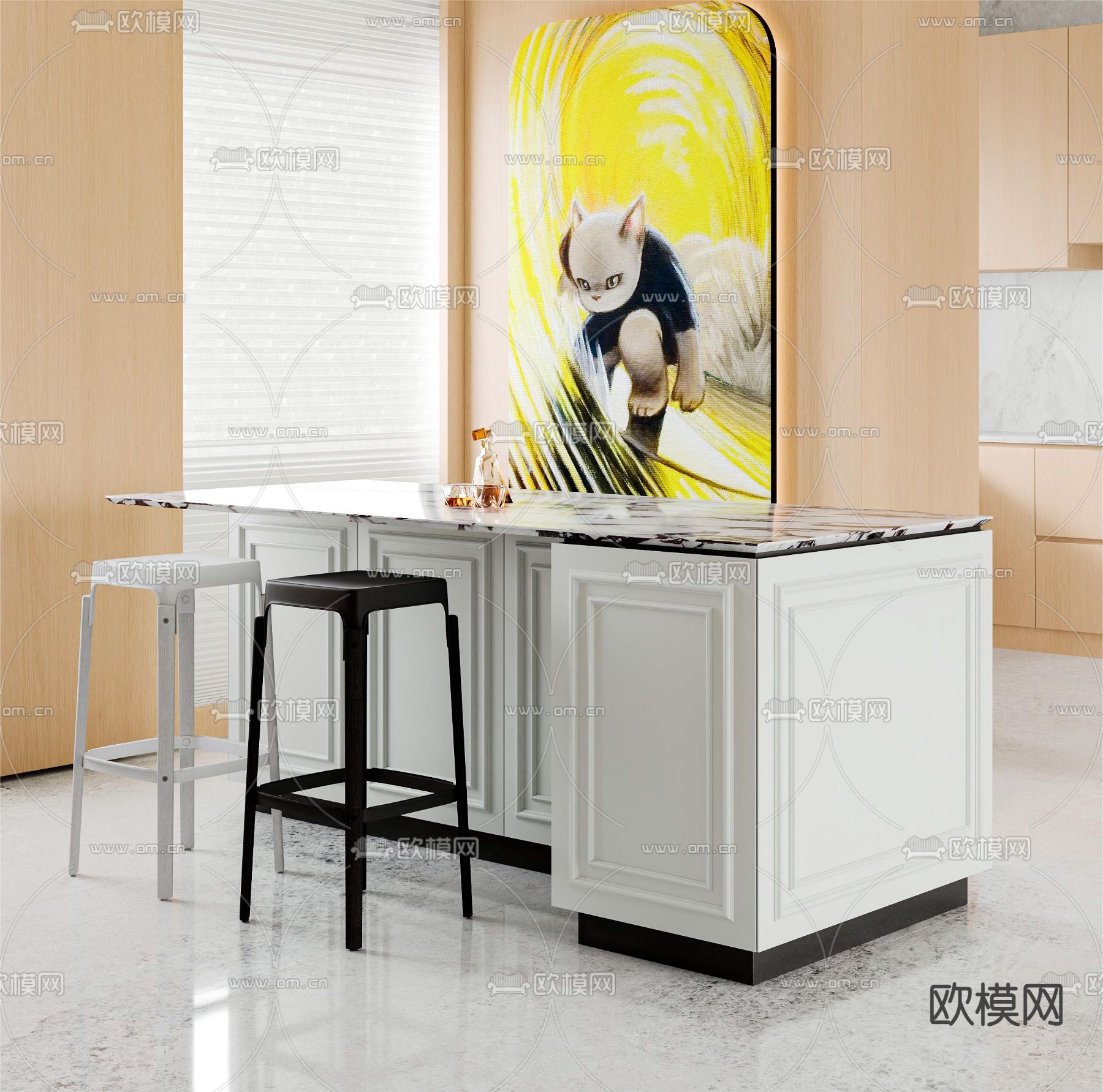 Turrii 吧台 中岛台3d模型下载