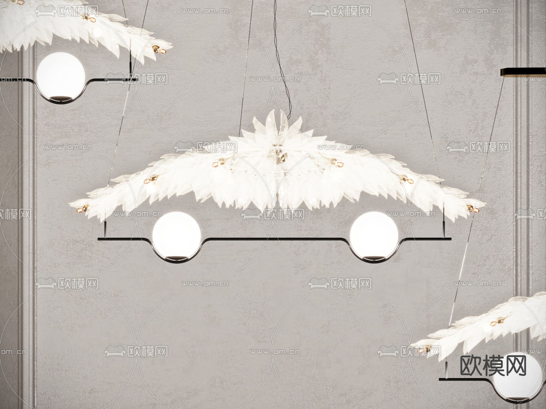 水晶吊灯 餐厅吊灯3d模型下载