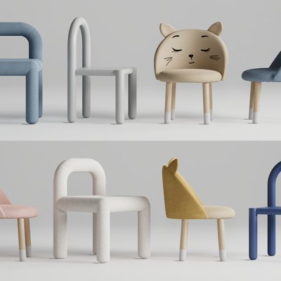  儿童椅子 休闲椅su模型 