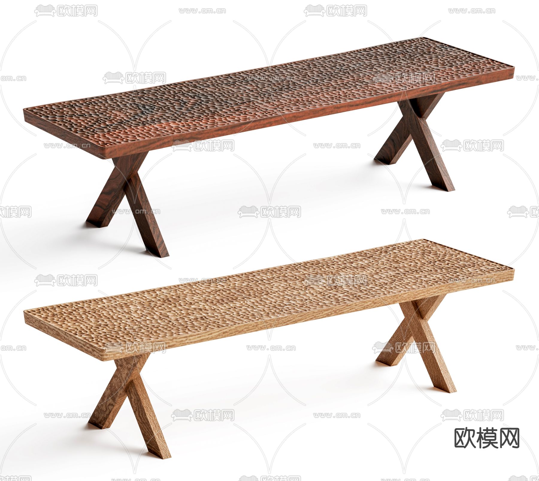 中古风凳子 长凳su模型下载（渲染图1）