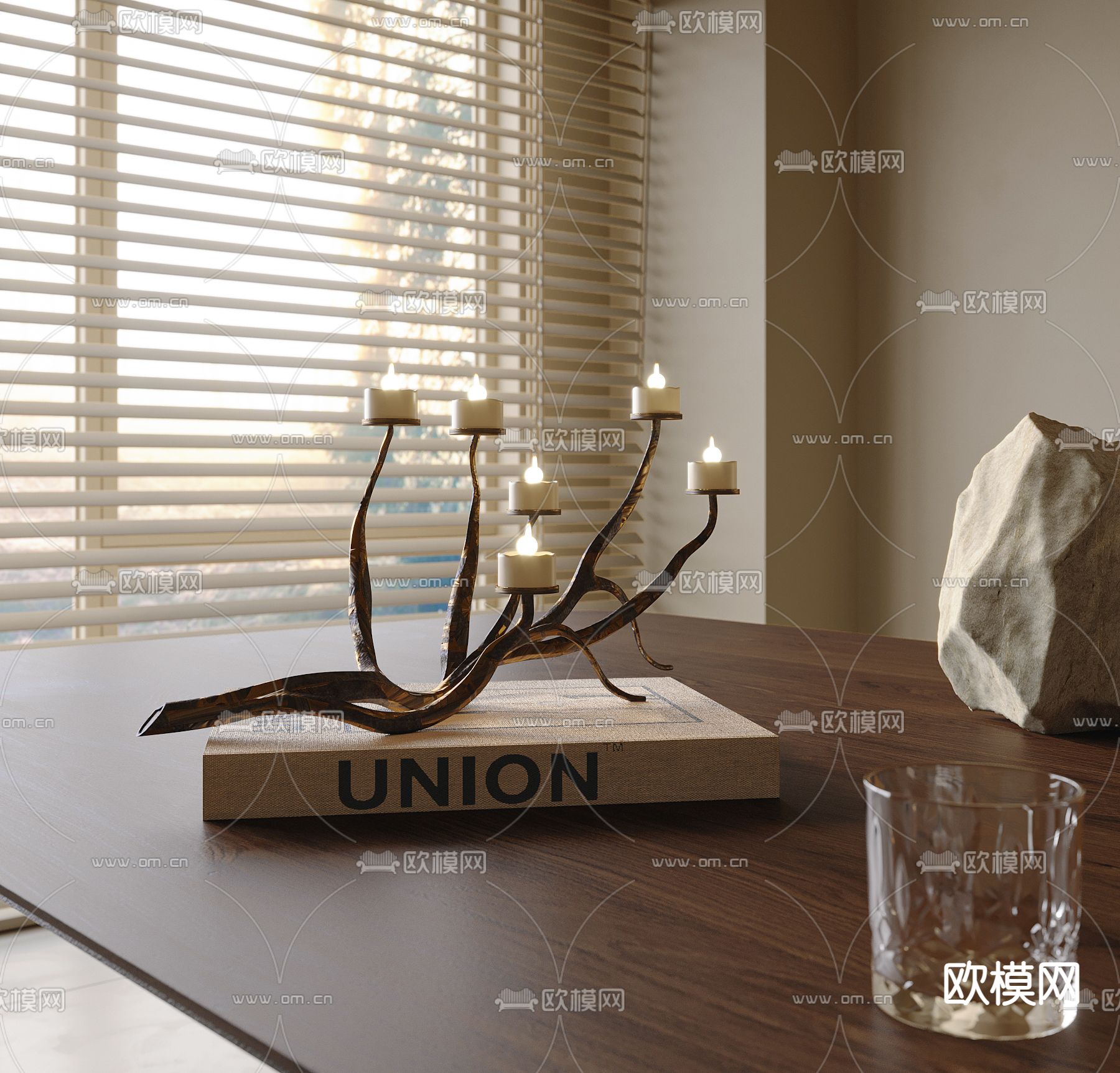 中古风烛台灯 蜡烛3d模型下载