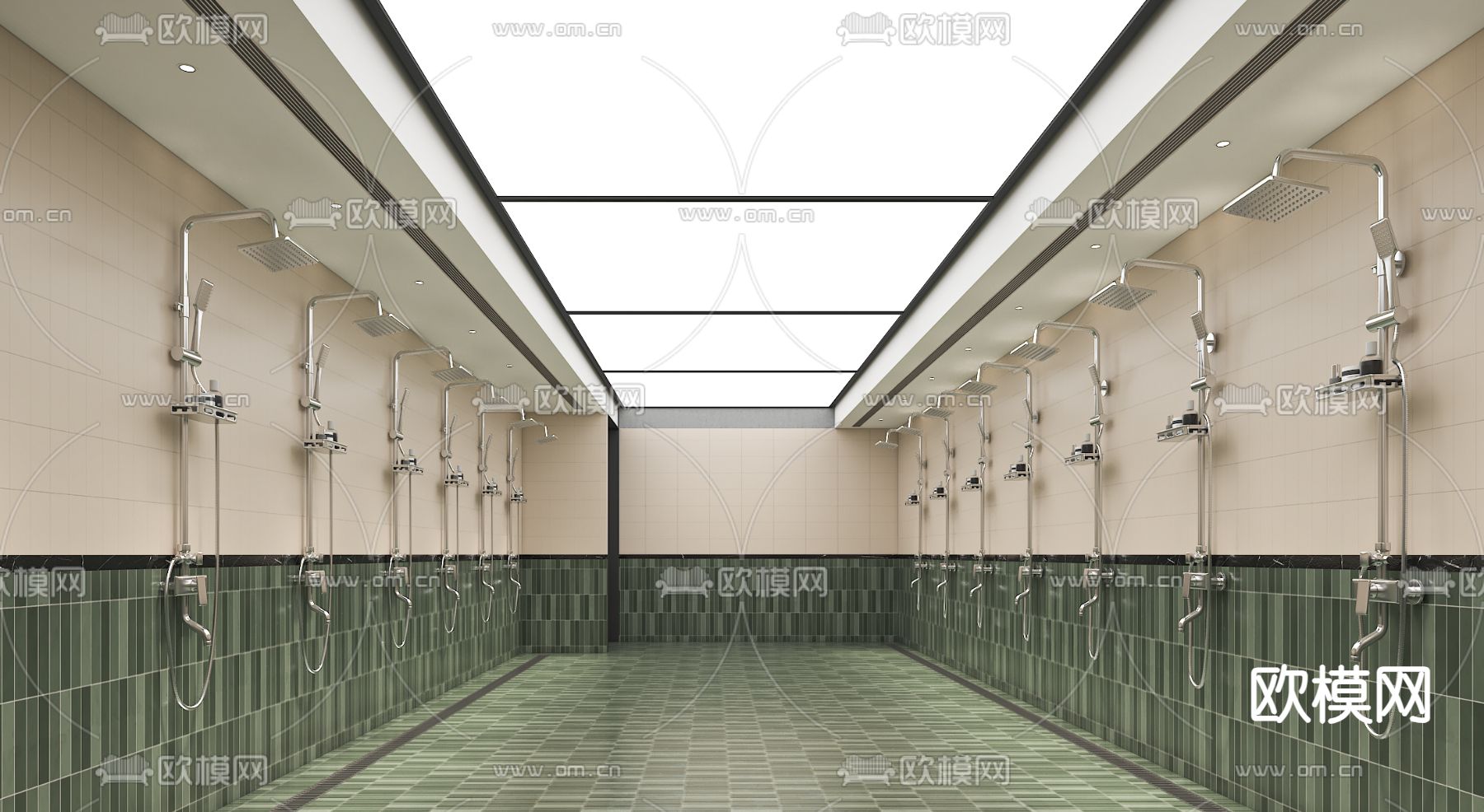 现代公共澡堂su模型下载（渲染图1）