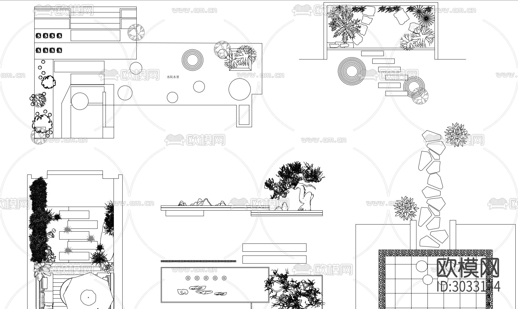 露天阳台造景 室内小景cad图库下载（渲染图5）