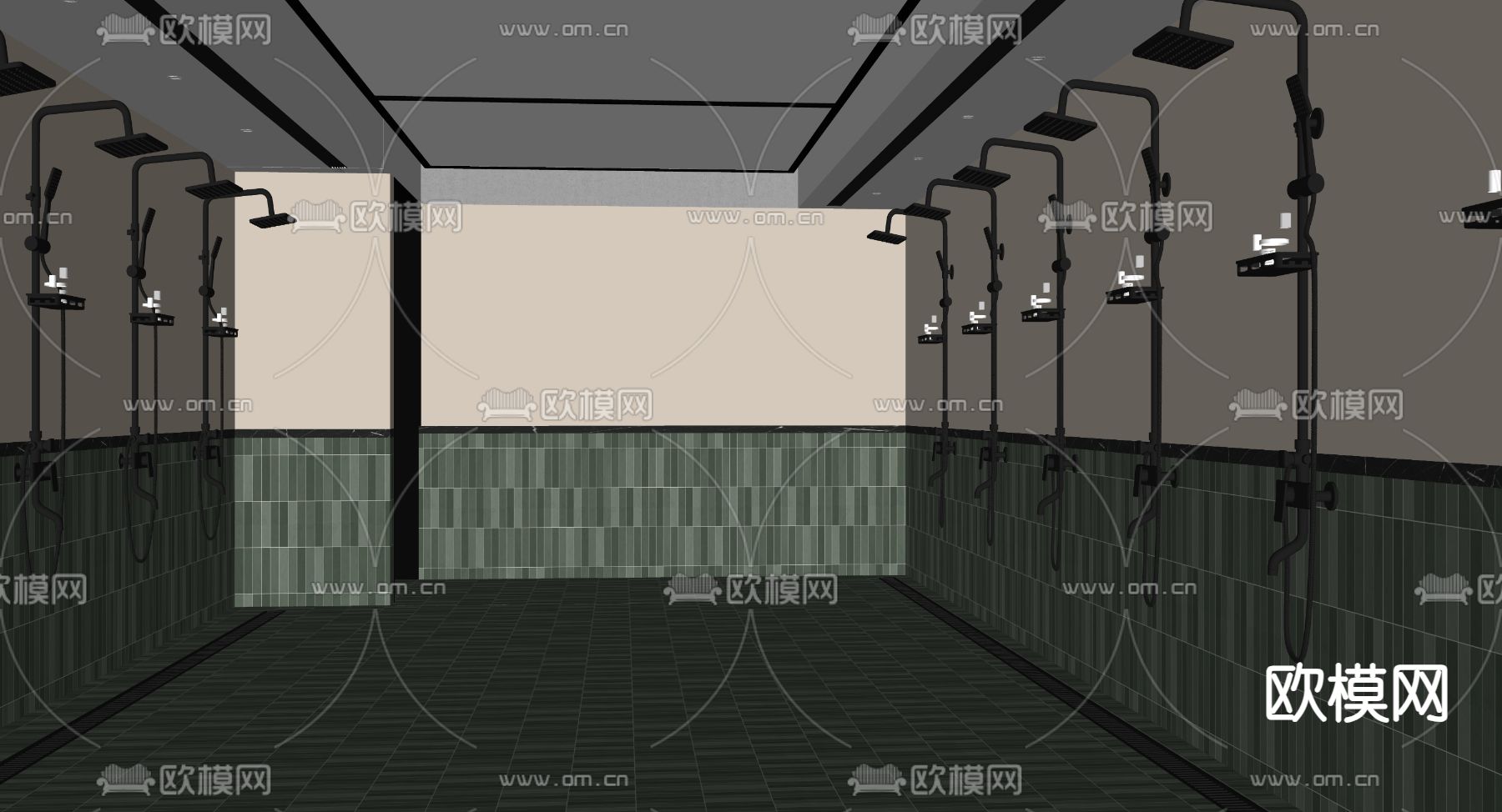 现代公共澡堂su模型下载（渲染图2）