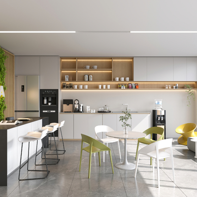  办公室茶水间su模型 