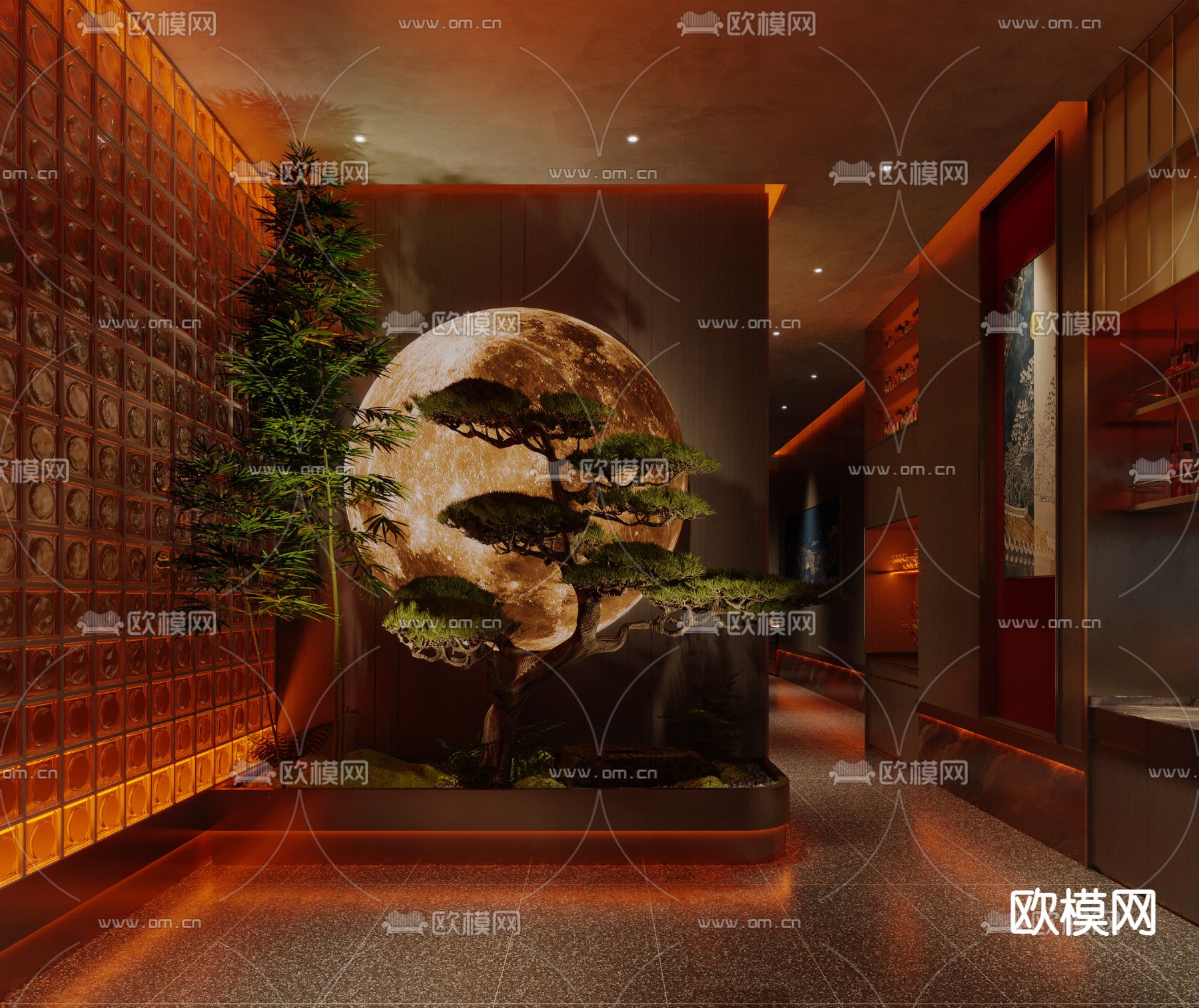 中餐厅 铁板烧 餐饮包房3d模型下载（渲染图6）