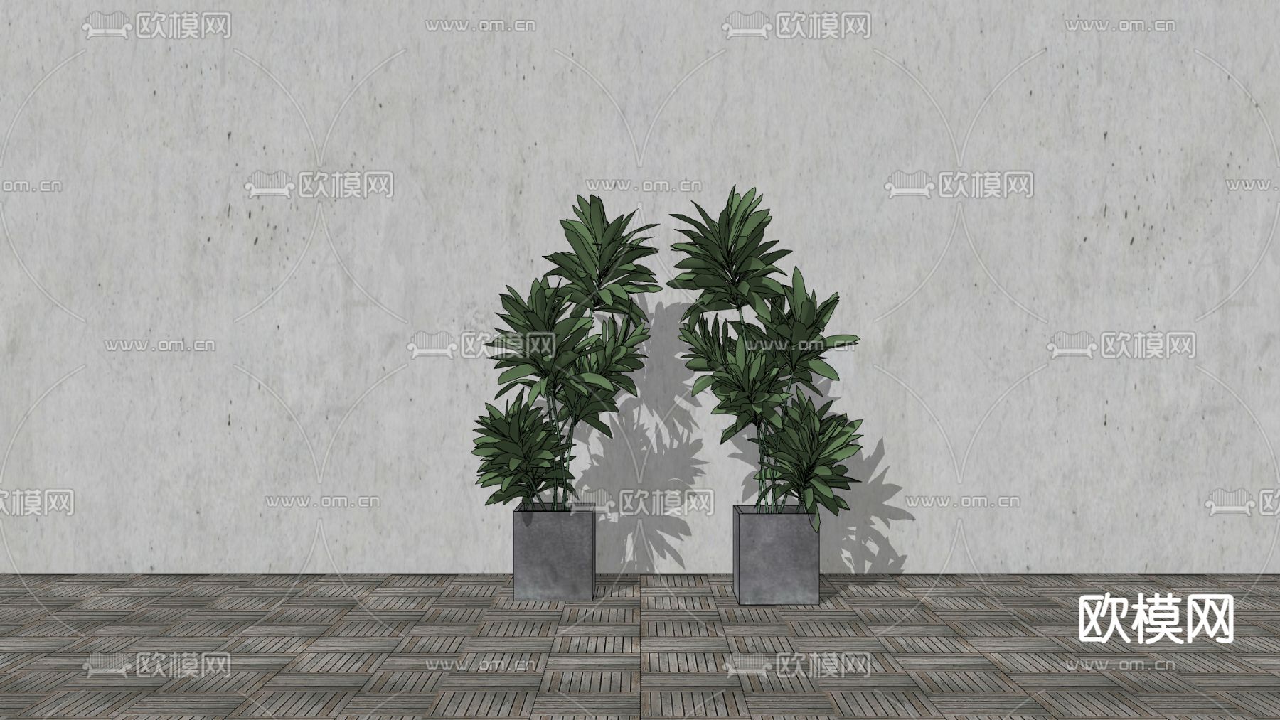 家居盆栽 盆景su模型下载（渲染图2）