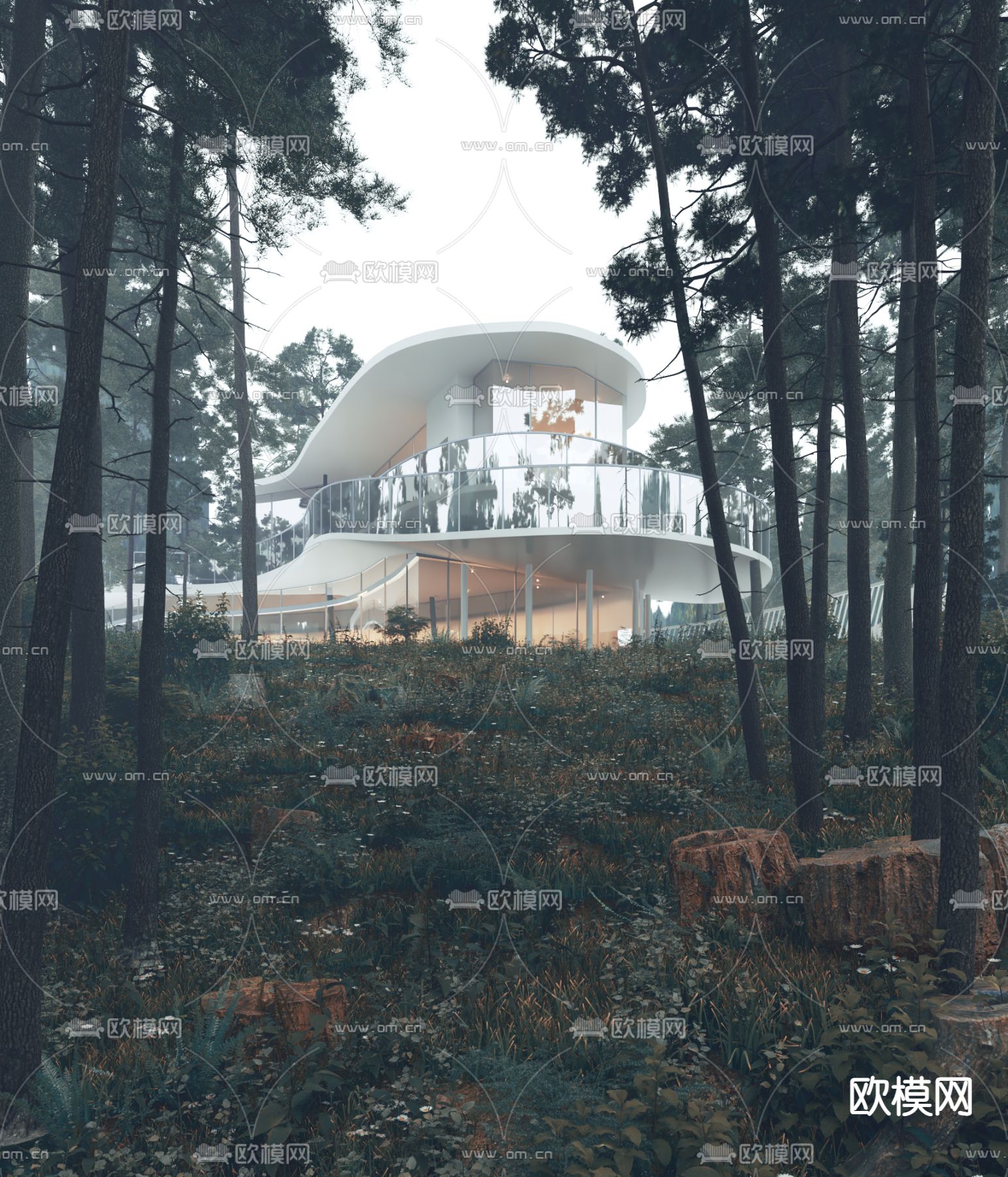 森林别墅 林中小屋3d模型下载