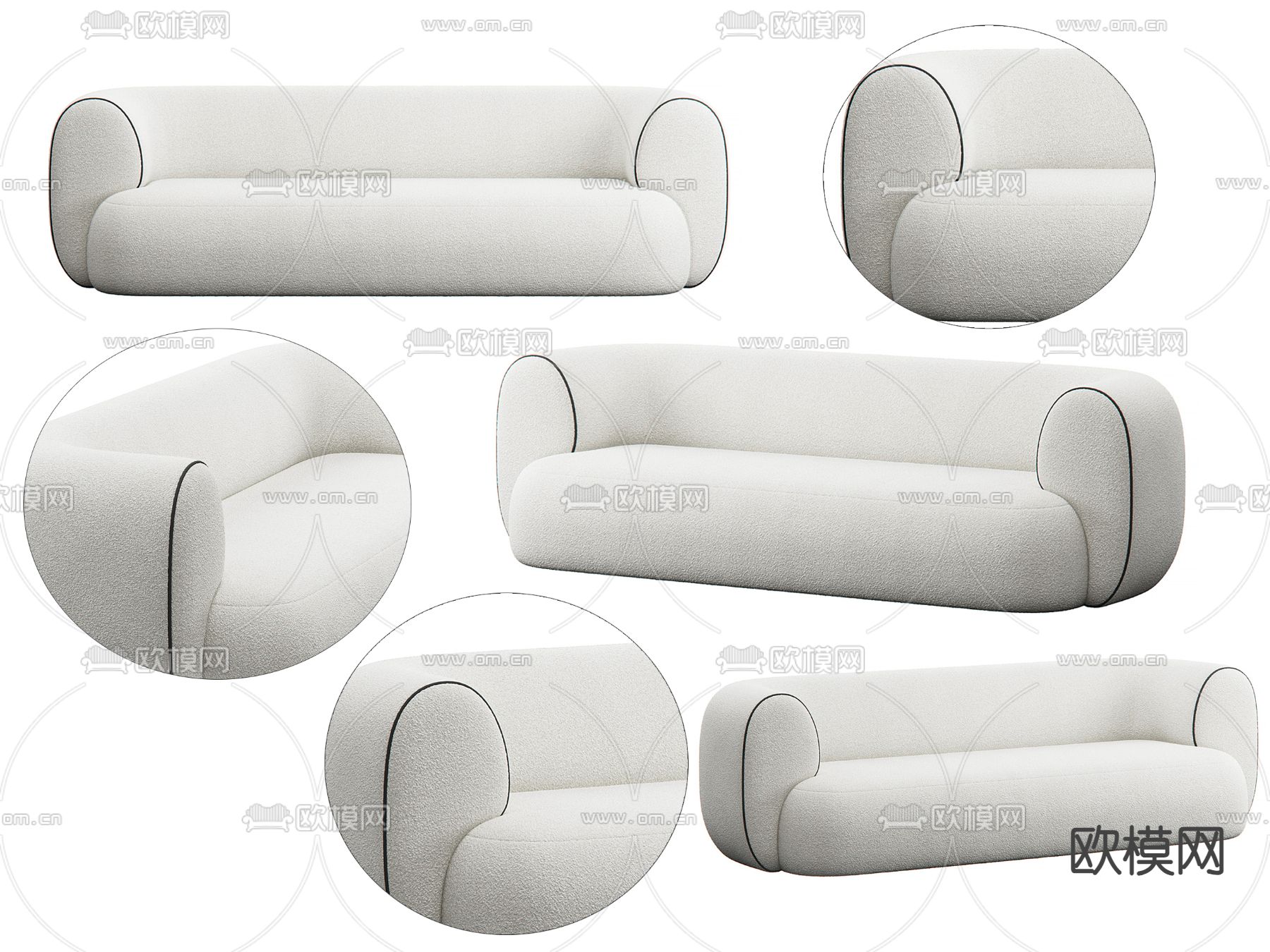 双人沙发 软体沙发3d模型下载