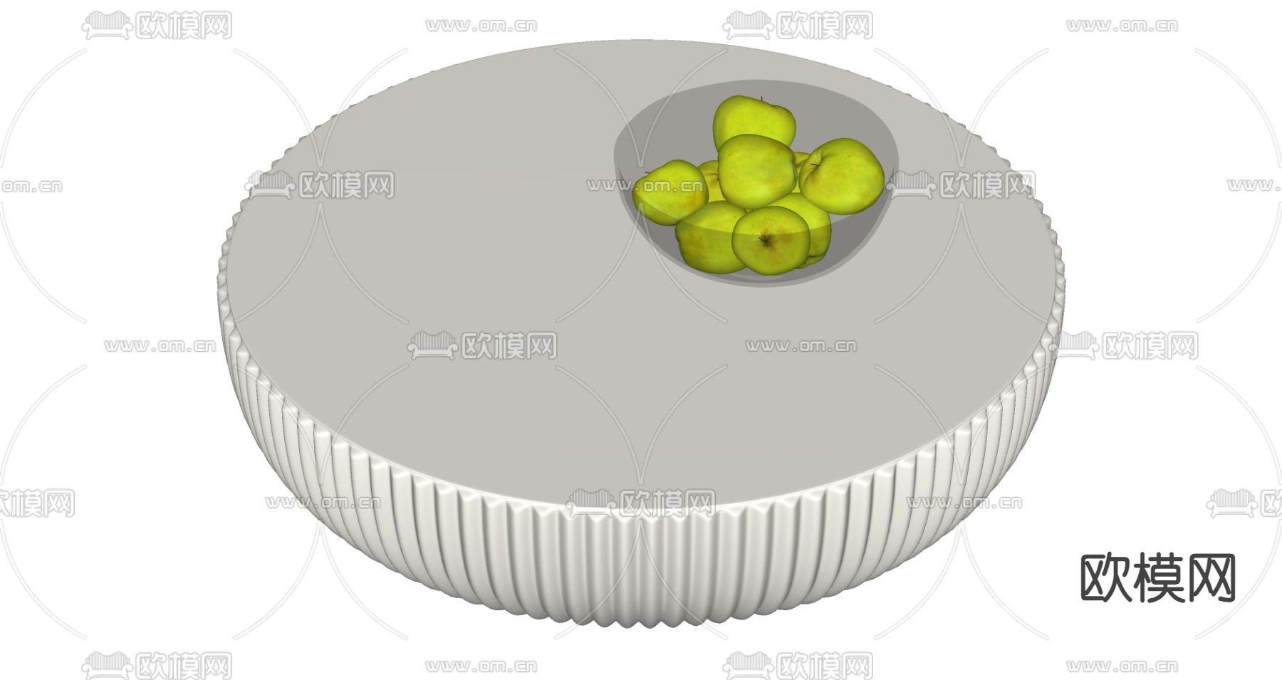 现代茶几su模型下载（渲染图2）