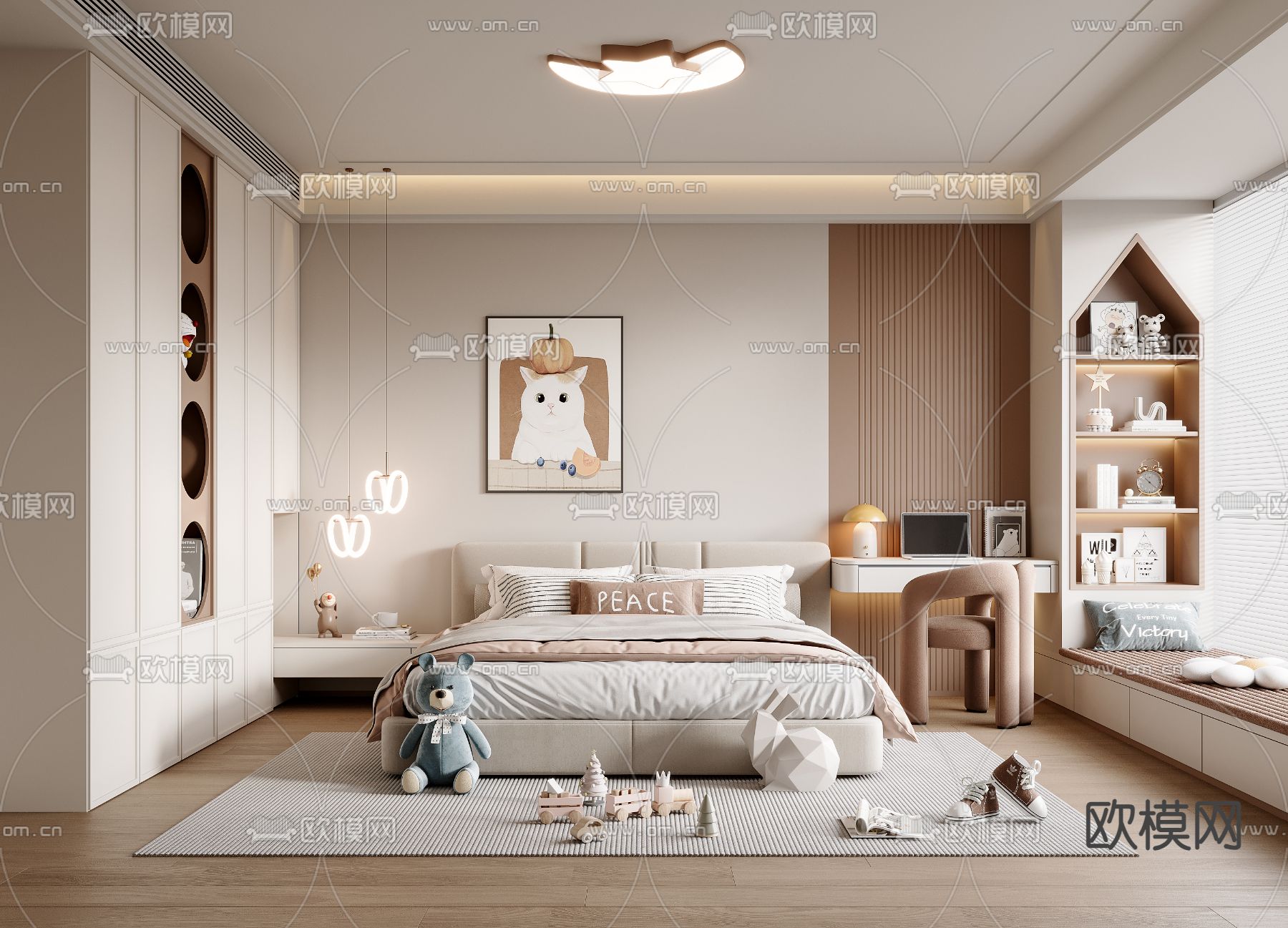 儿童房 小孩房卧室3d模型下载