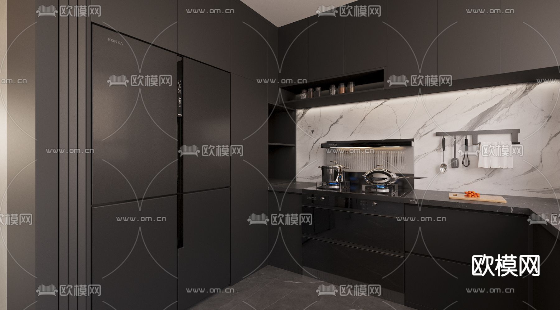 现代客厅 餐厅3d模型下载（渲染图9）