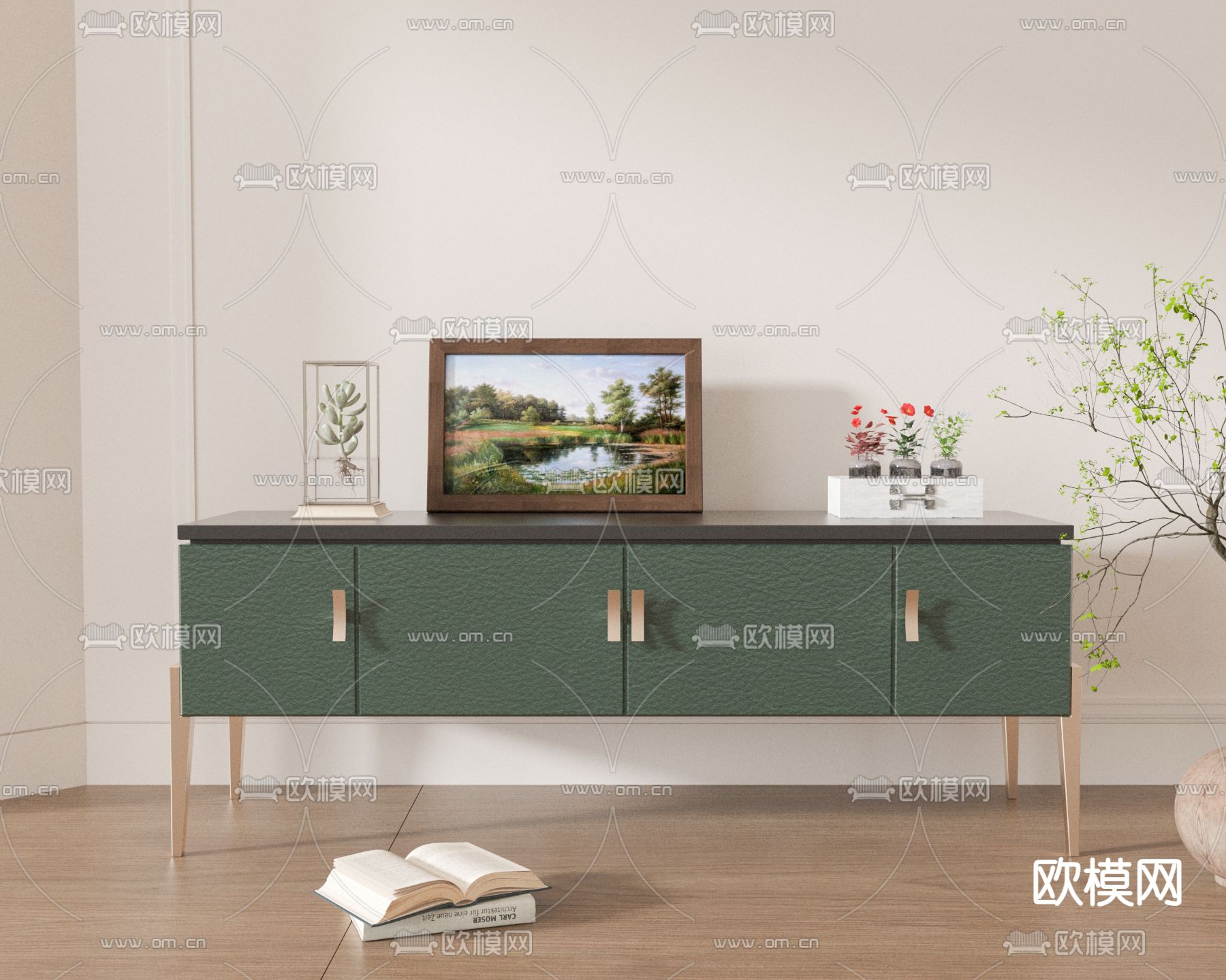 北欧电视柜3d模型下载