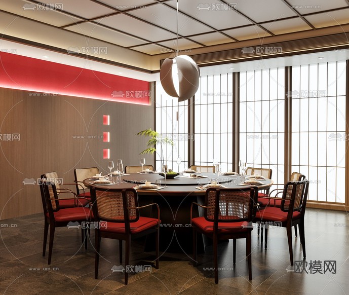 中餐厅包厢 酒楼包房3d模型下载