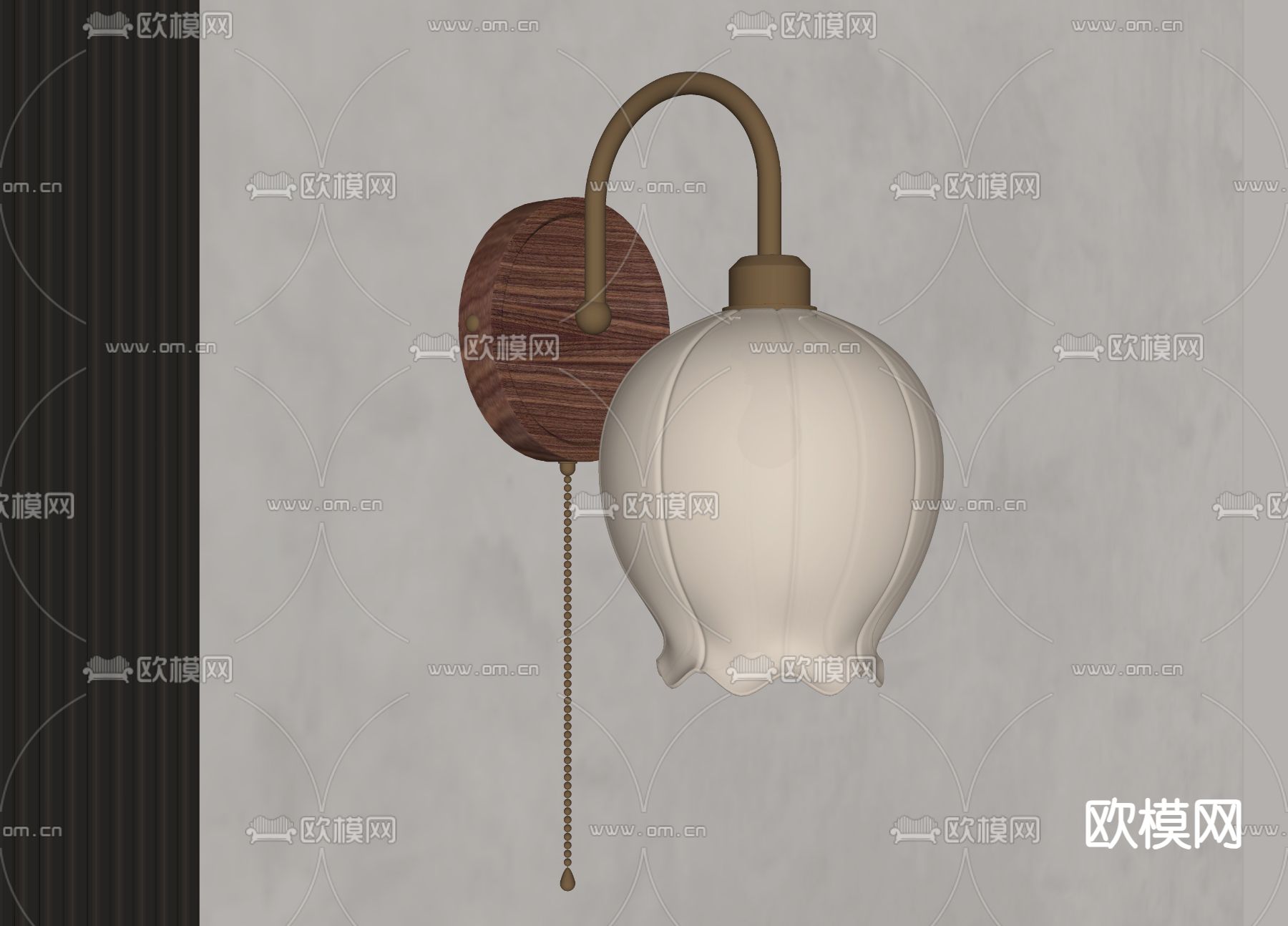 侘寂风壁灯su模型下载（渲染图2）