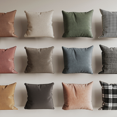  抱枕 方枕 枕头su模型 