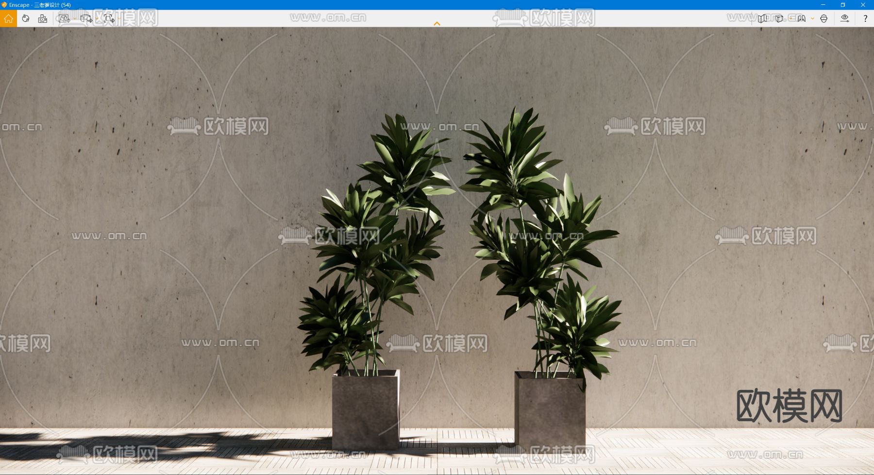 家居盆栽 盆景su模型下载（渲染图3）