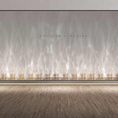  现代水波纹 洗墙灯su模型 