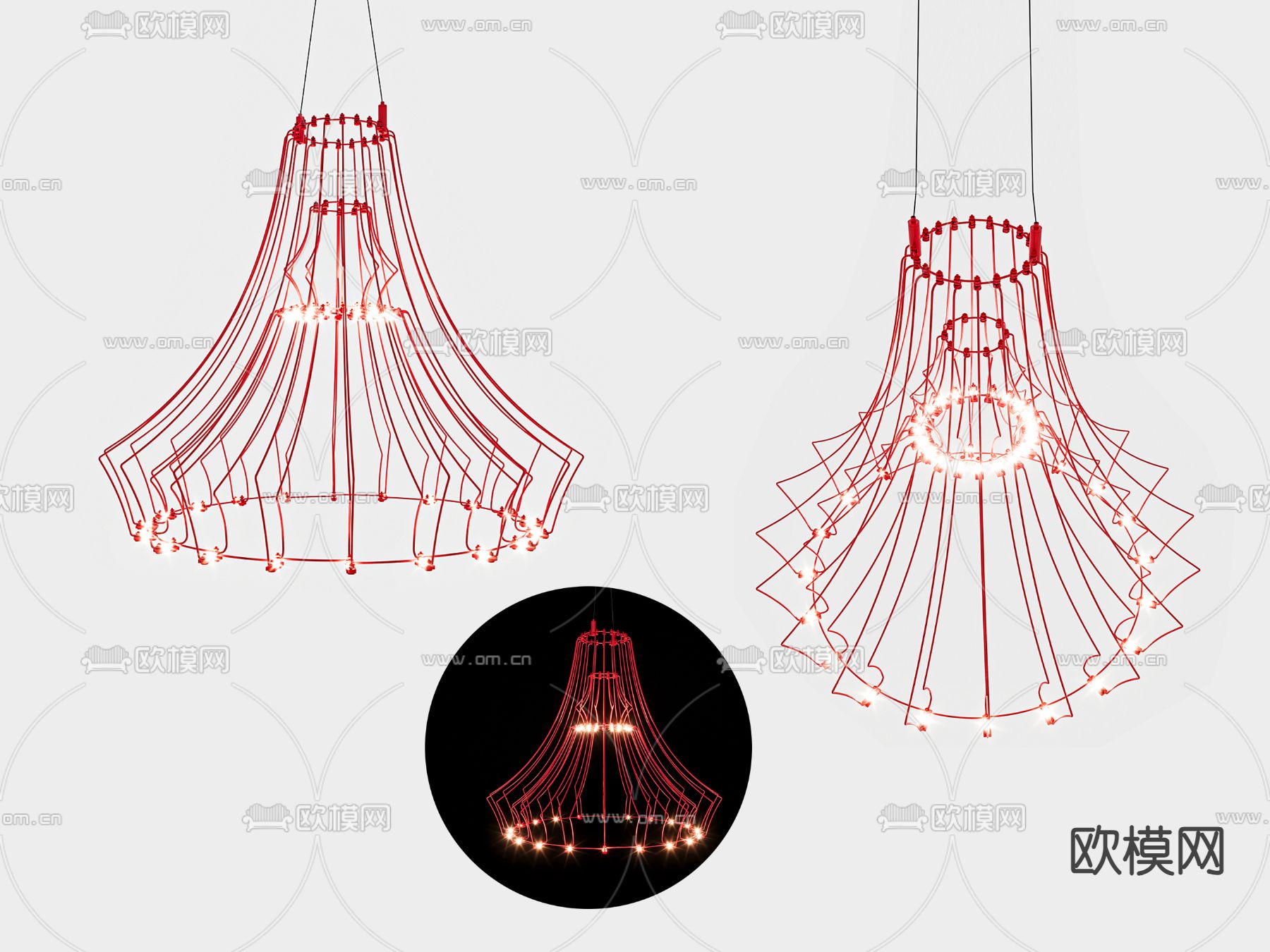工业风吊灯 装饰灯3d模型下载