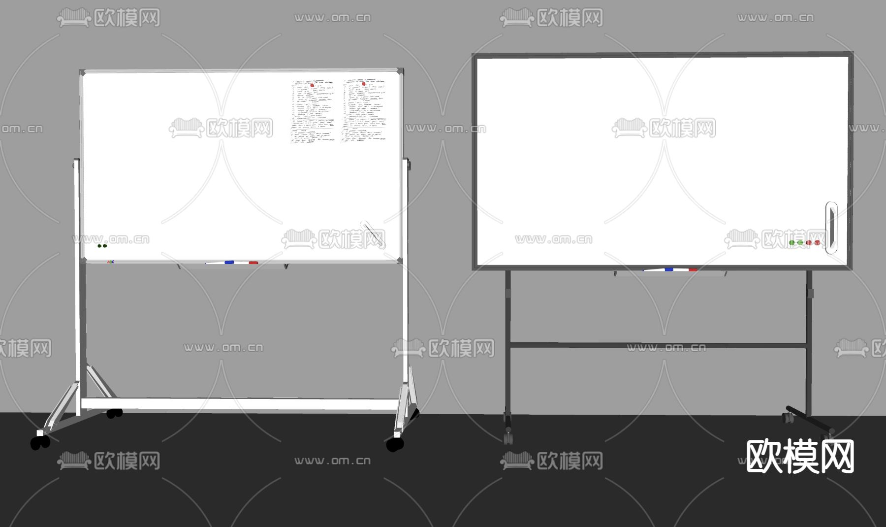 白板 办公白板su模型下载（渲染图2）