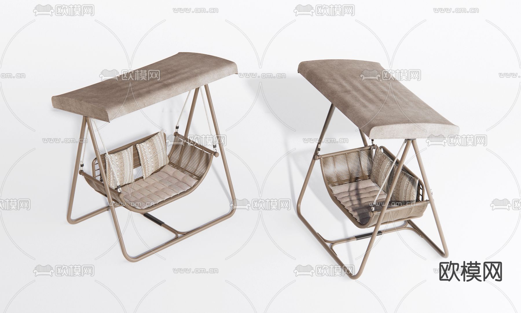 藤编吊椅 秋千椅 庭院椅 摇椅3d模型下载
