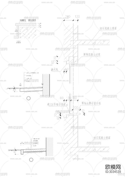 现浇混凝土墙cad大样图下载(渲染图10)
