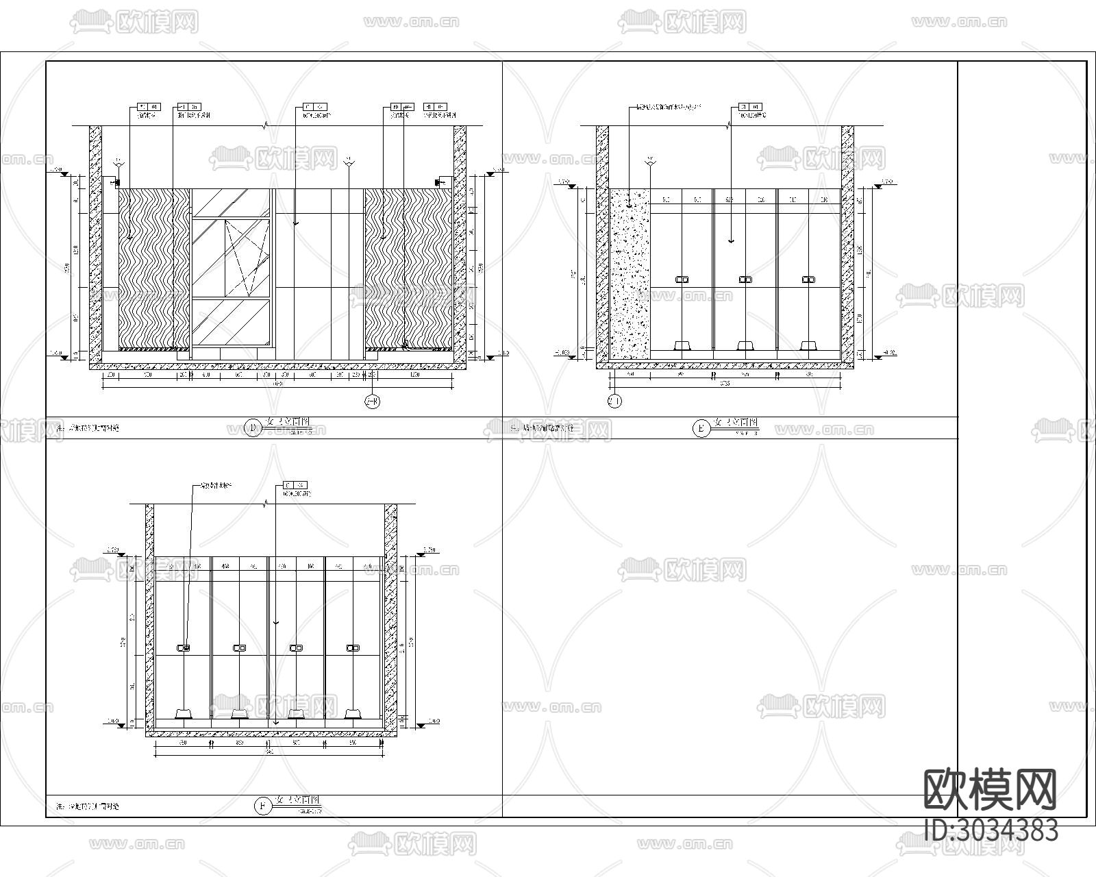 卫生间cad立面图下载（渲染图4）
