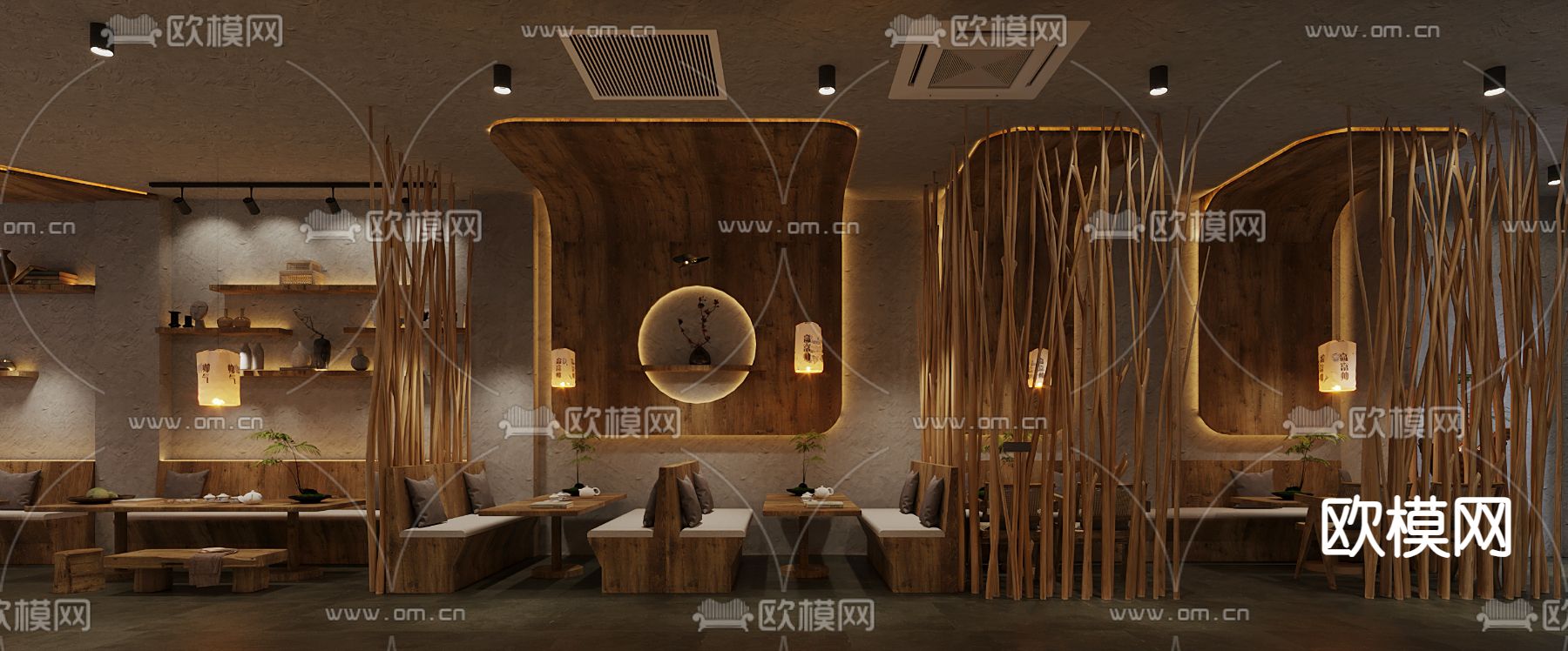 新中式茶馆 茶舍3d模型下载（渲染图3）