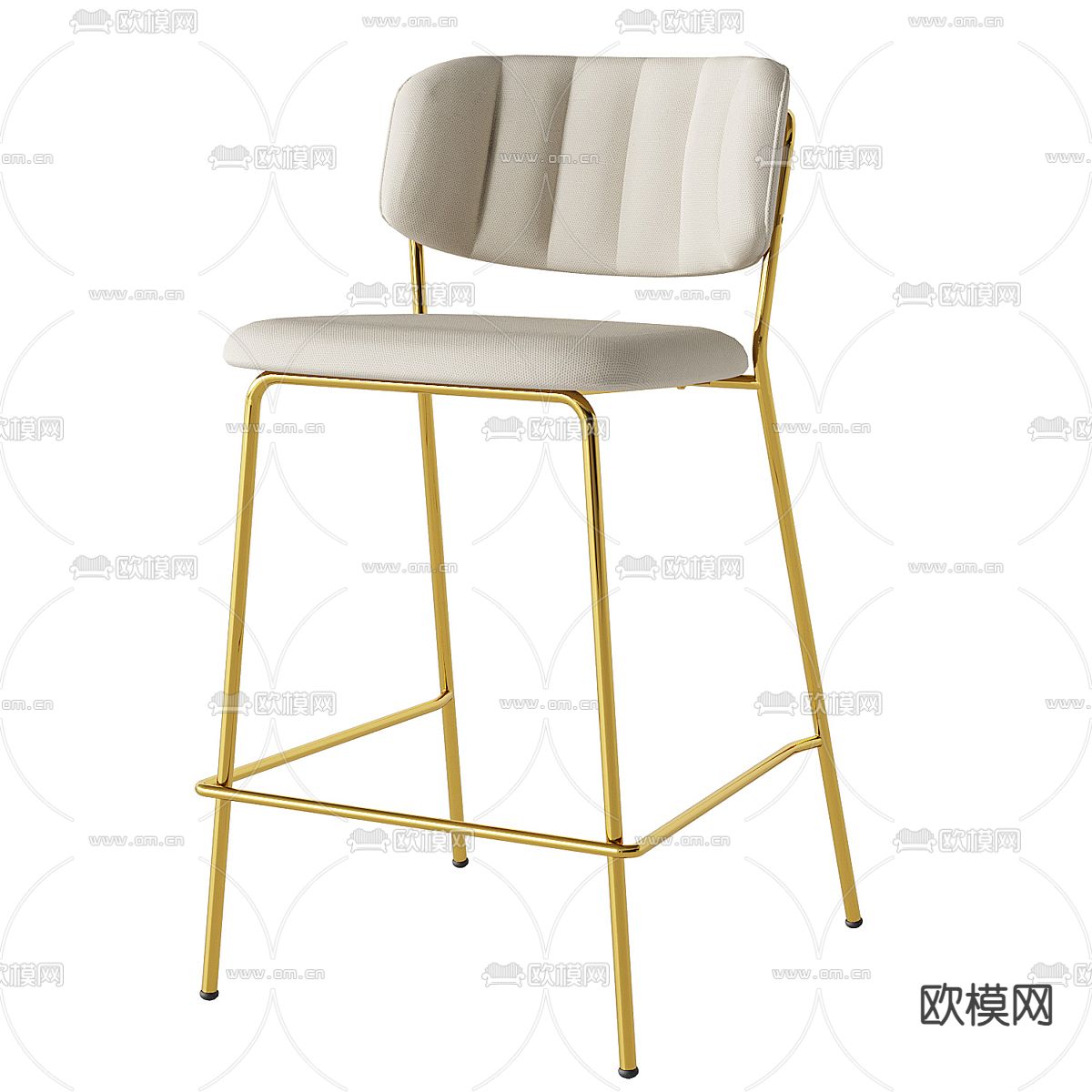 轻奢吧椅 吧凳 高脚凳3d模型下载（渲染图1）