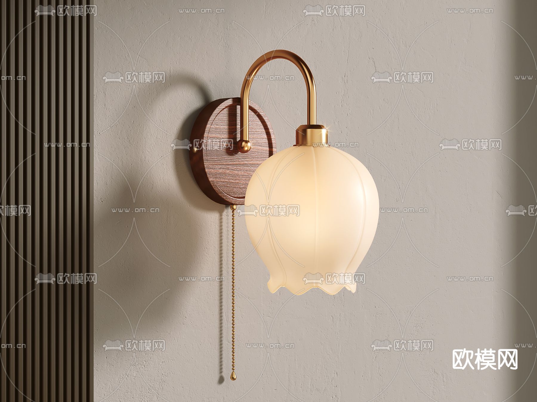 侘寂风壁灯su模型下载（渲染图1）