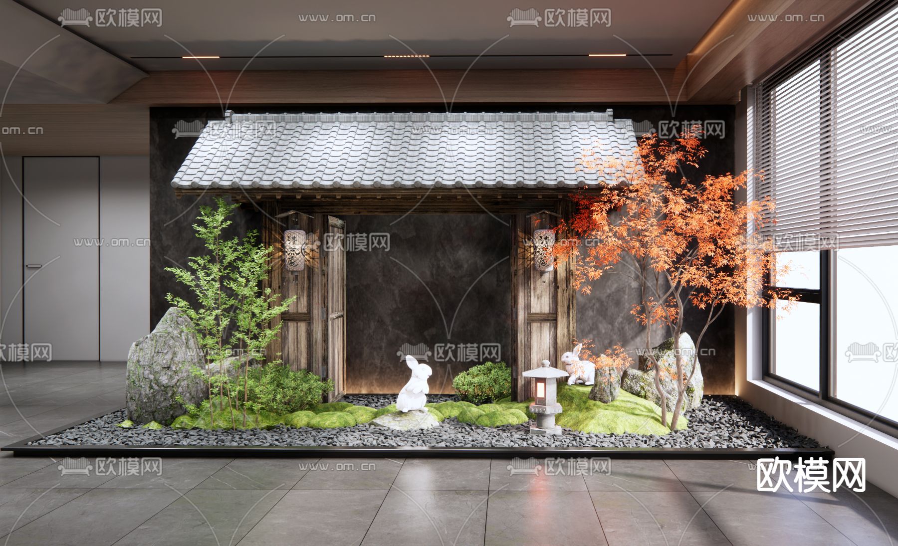 室内造景 植物堆3d模型下载
