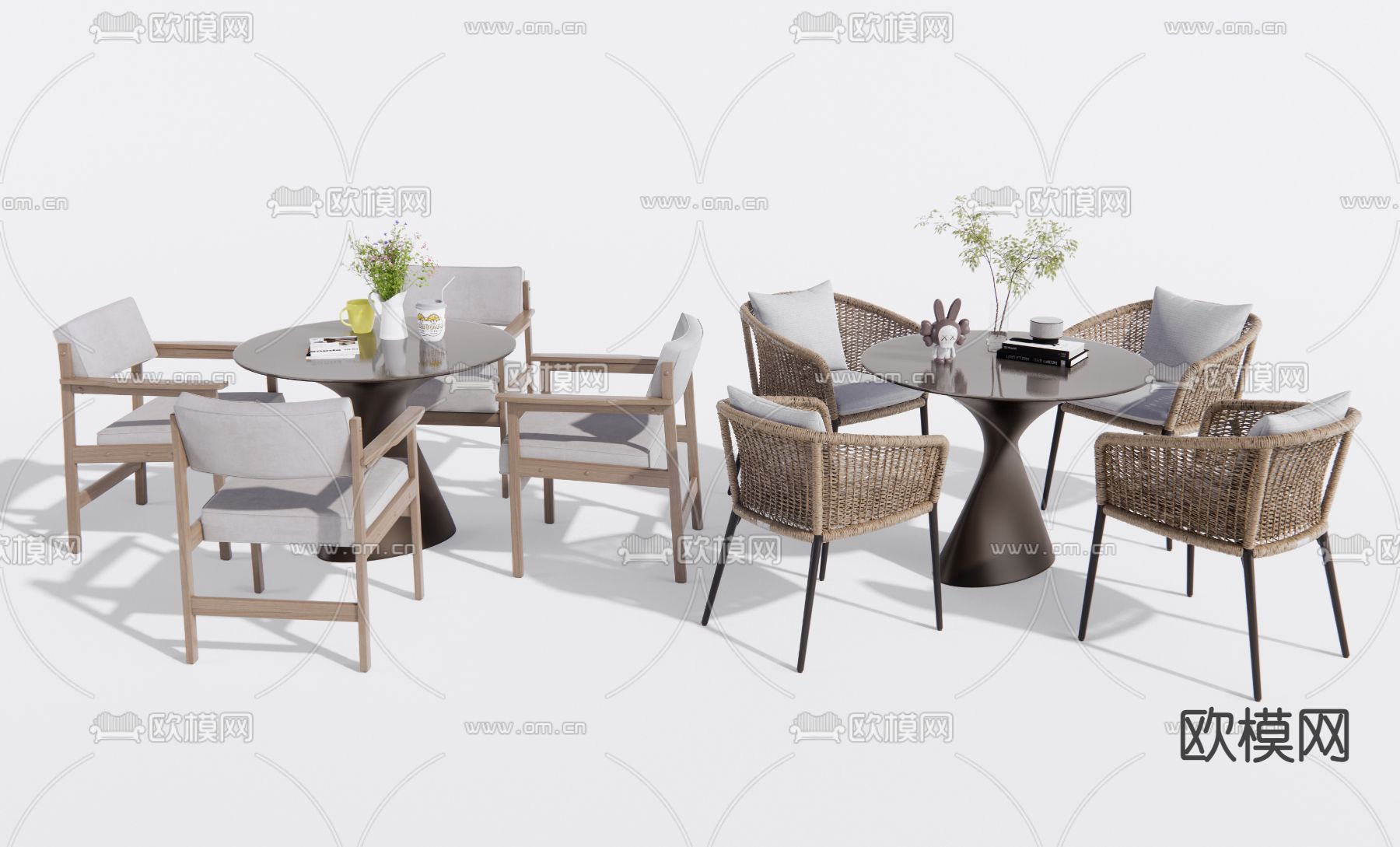 休闲桌椅 洽谈桌椅3d模型下载