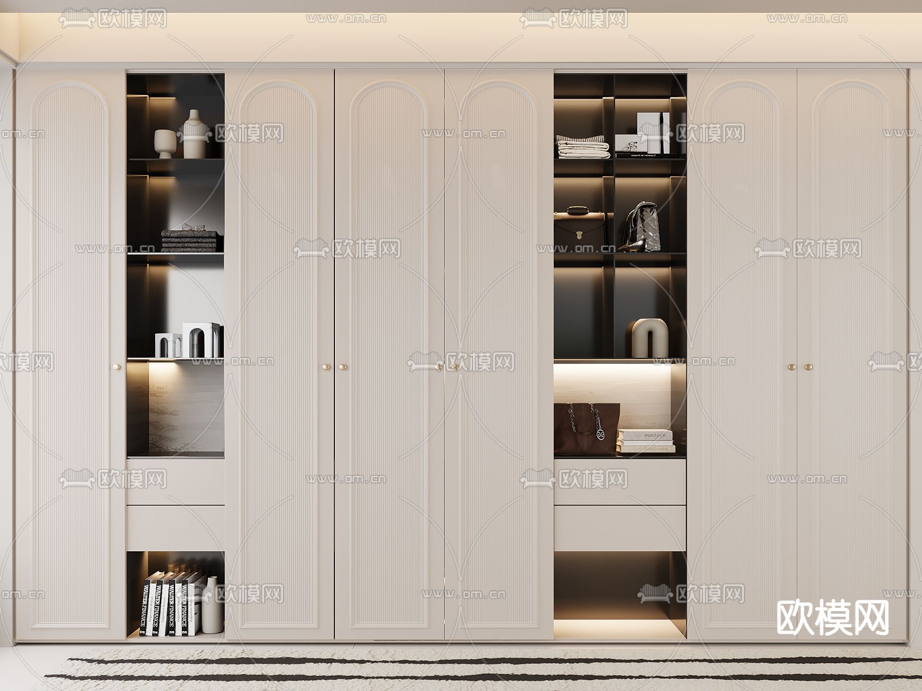 现代衣柜3d模型下载