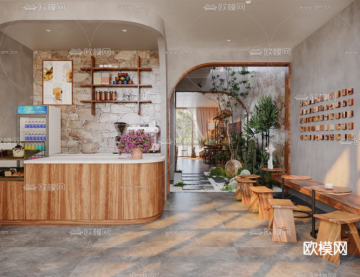 中古风茶馆 咖啡厅3d模型下载（渲染图4）