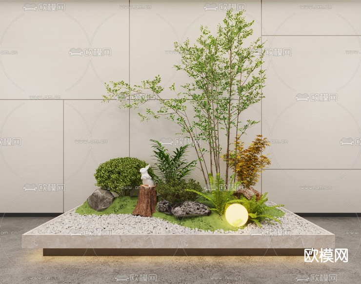 室内造景 植物堆3d模型下载