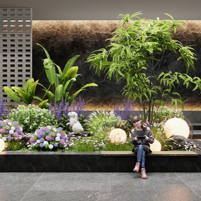  花境植物堆su模型 