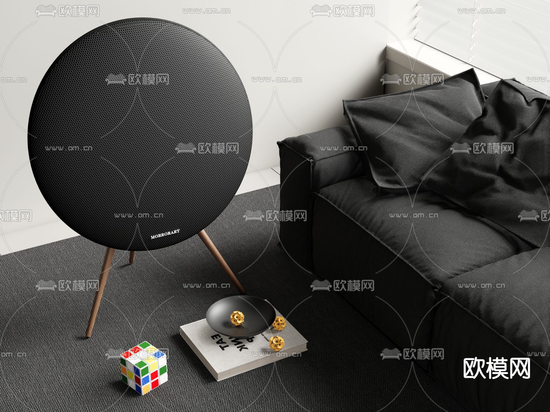 MORRORART音箱 蓝牙音响su模型下载（渲染图1）