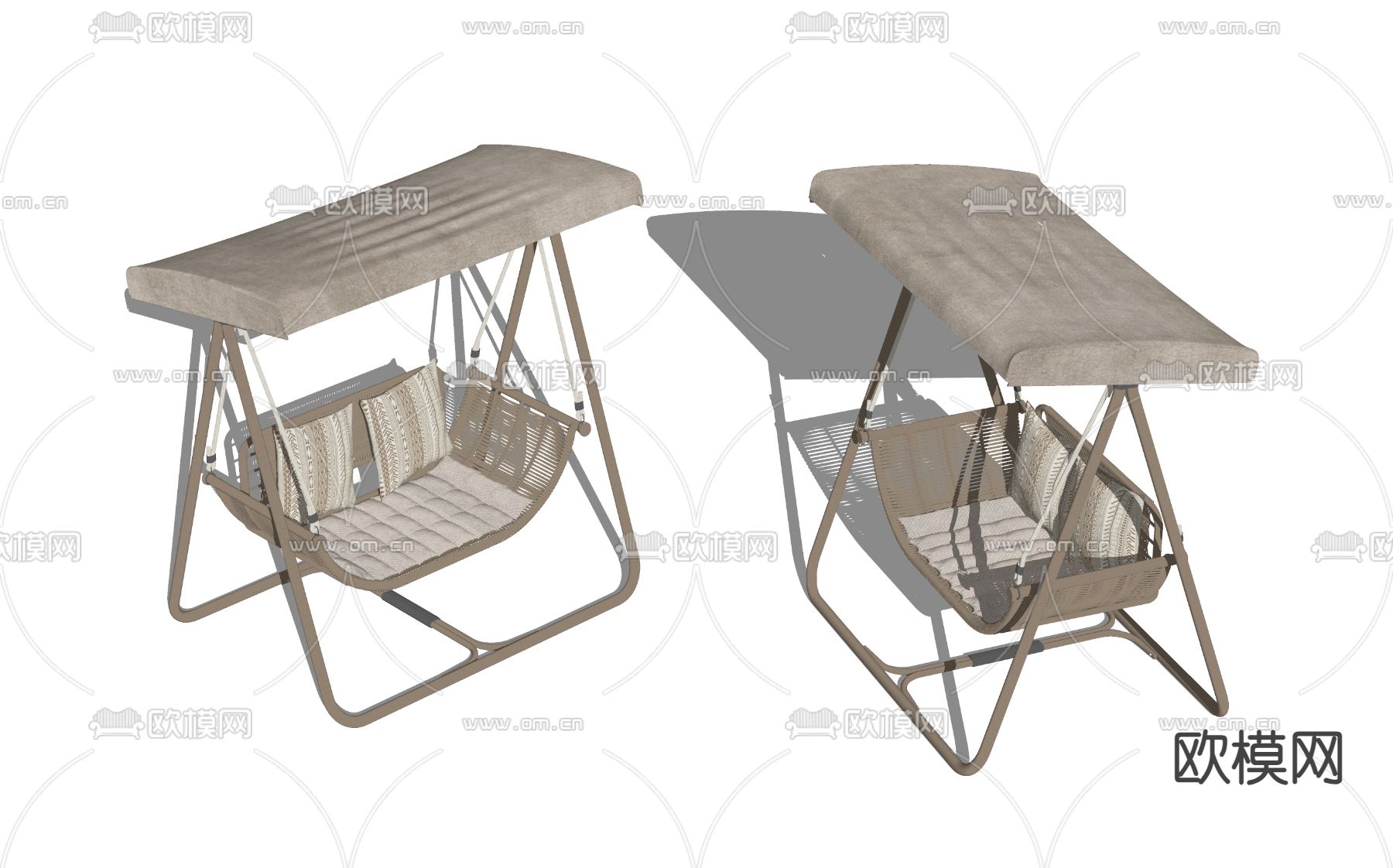 现代秋千 吊椅su模型下载（渲染图2）