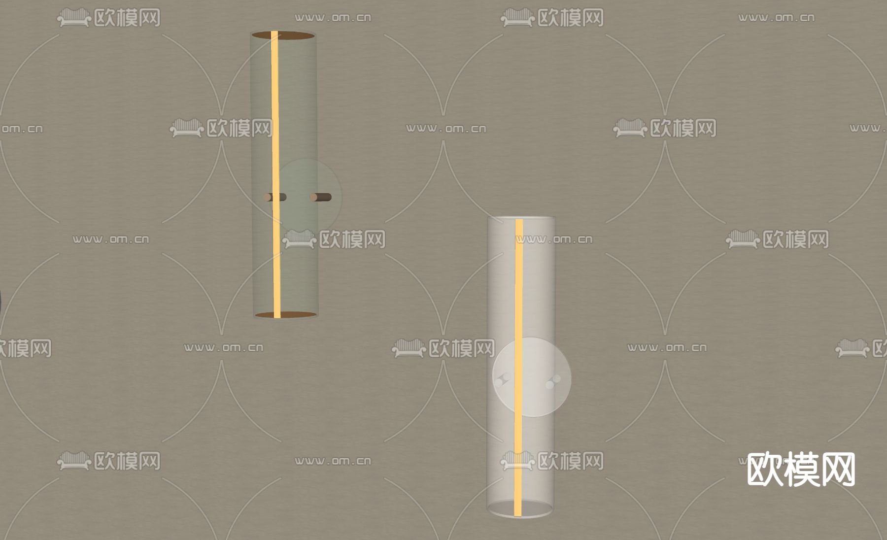条形壁灯su模型下载（渲染图2）